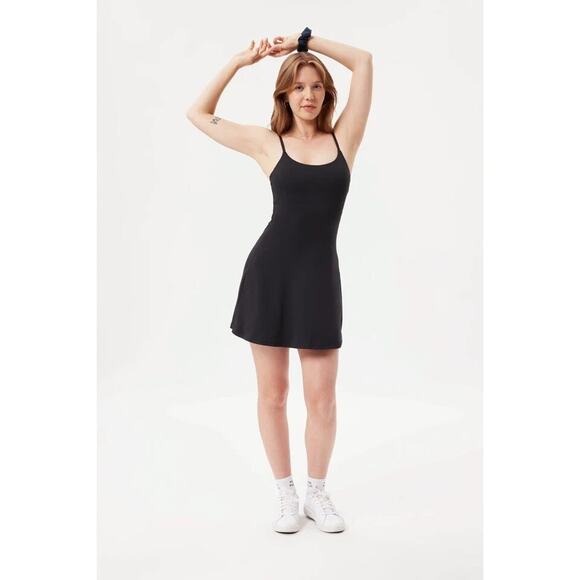 NWT Girlfriend Collective Womens Black Adjustable Juliet Strappy Dress Size S - Picture 1 of 9